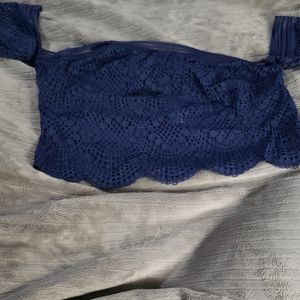 Victoria's Secret Lace Top Blue NWT M